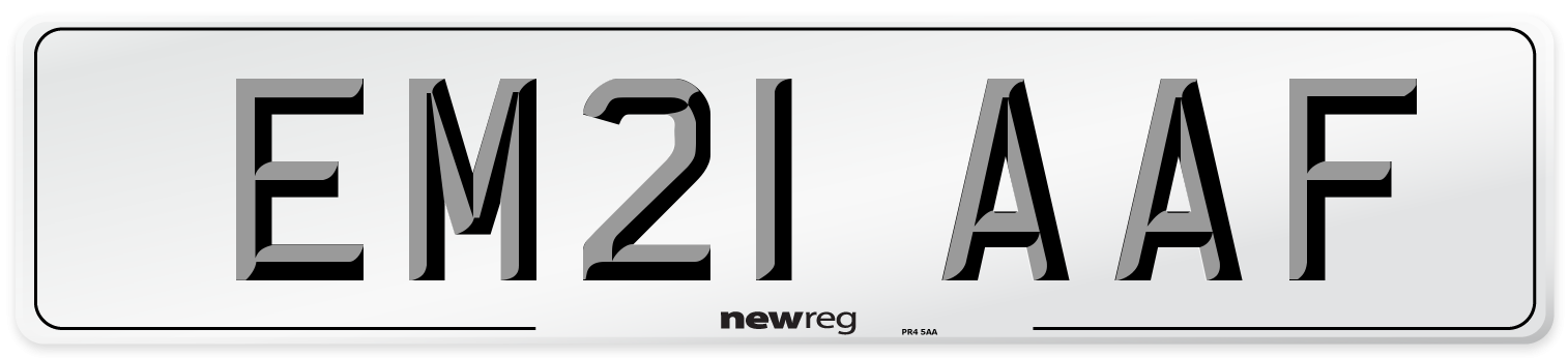 EM21 AAF Number Plate from New Reg